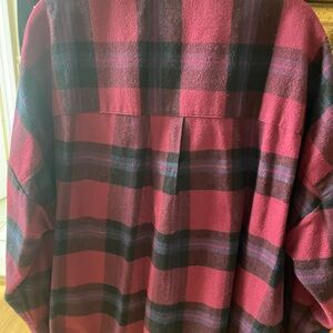 Plaid Oversized Shirt in Red and Black